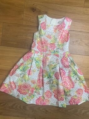 Girls Shimmery Flowered Dress Size 8